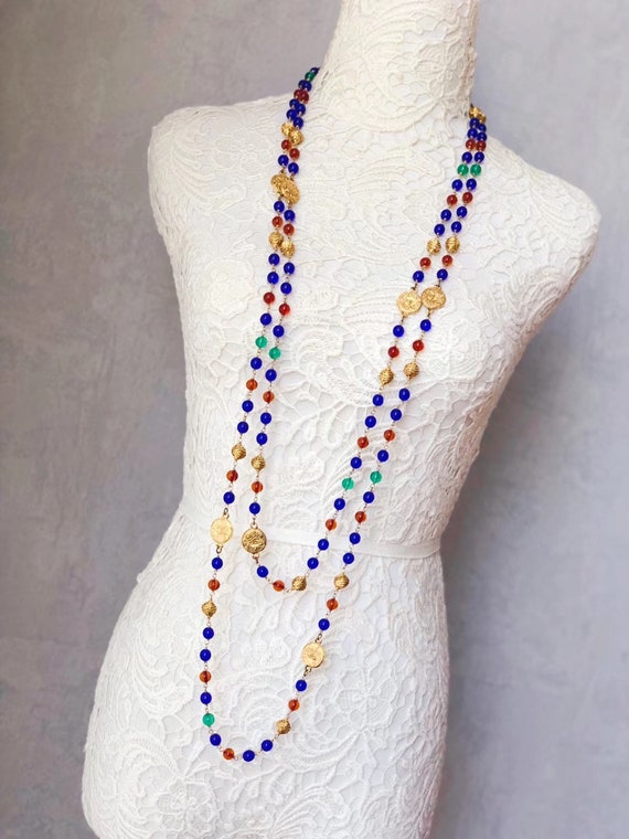Chanel Vintage 1970s Rare multicolored beaded neck