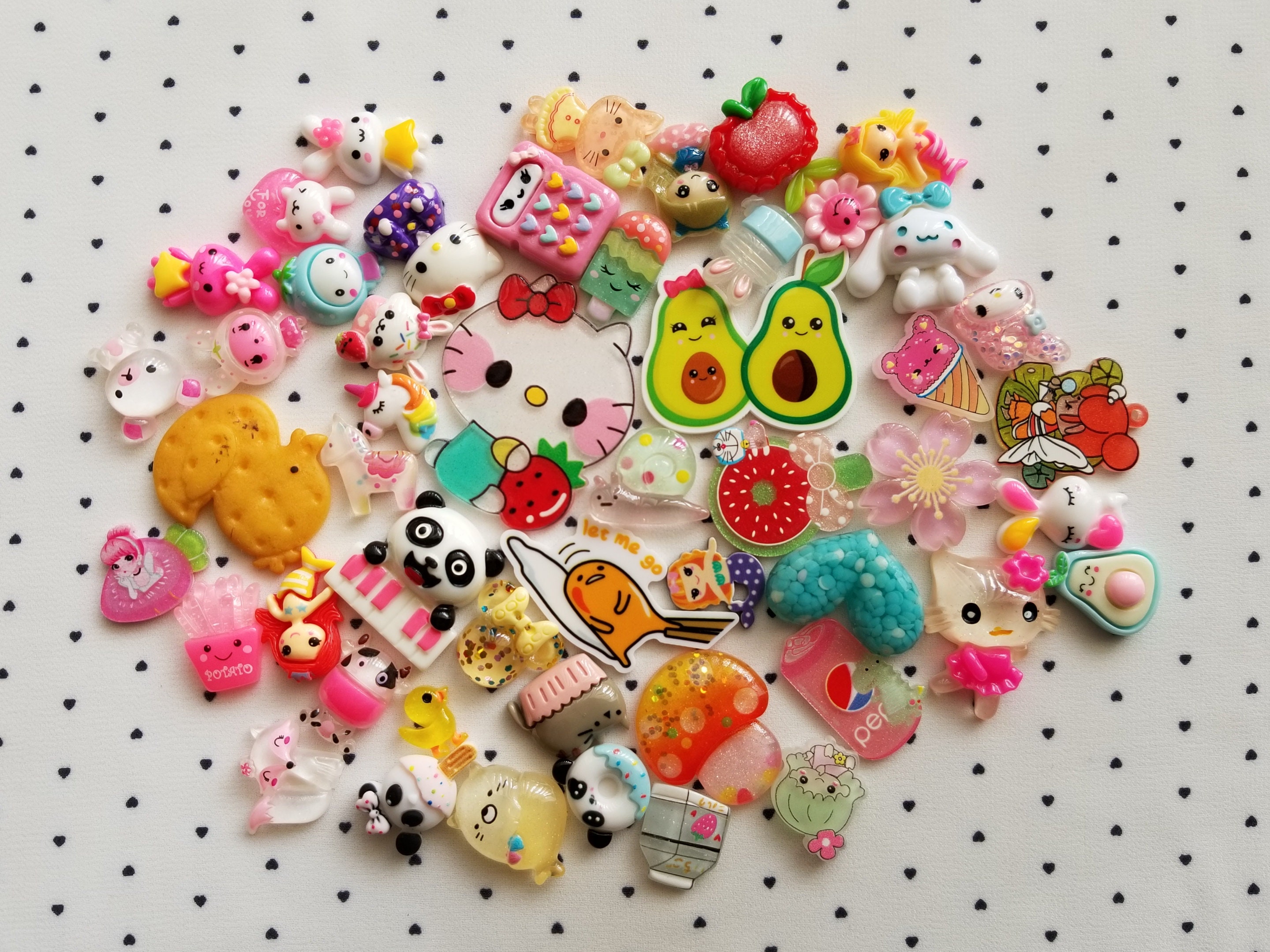 Resin Charm Lot Kawaii Character Mix 50pc1 Etsy