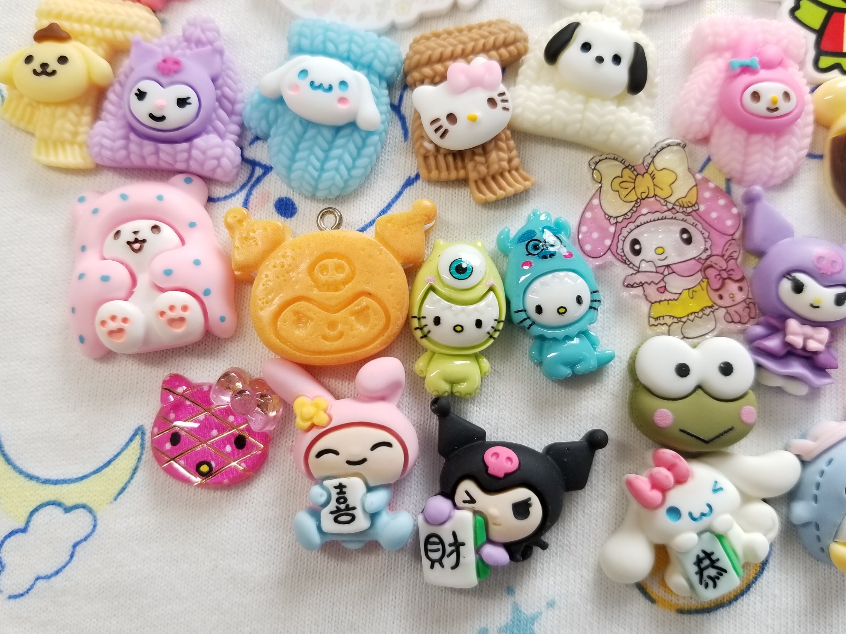 Sanrio Characters Mini Nail Charms Polymer Clay 14pc Kawaii Embellishment