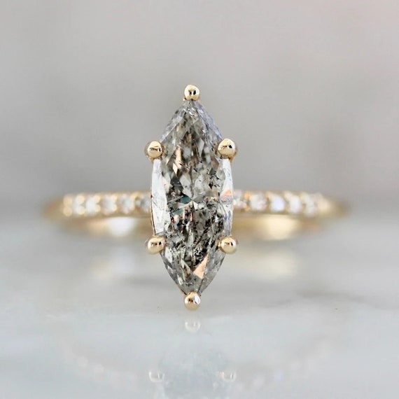 Salt and pepper marquise diamond hot sale