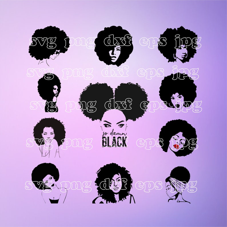 With black svg girl afro Afro Queen