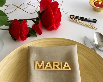 Personalized Laser Cut Names for Weddings and Event Decor, Name Place Setting - Underlined Names