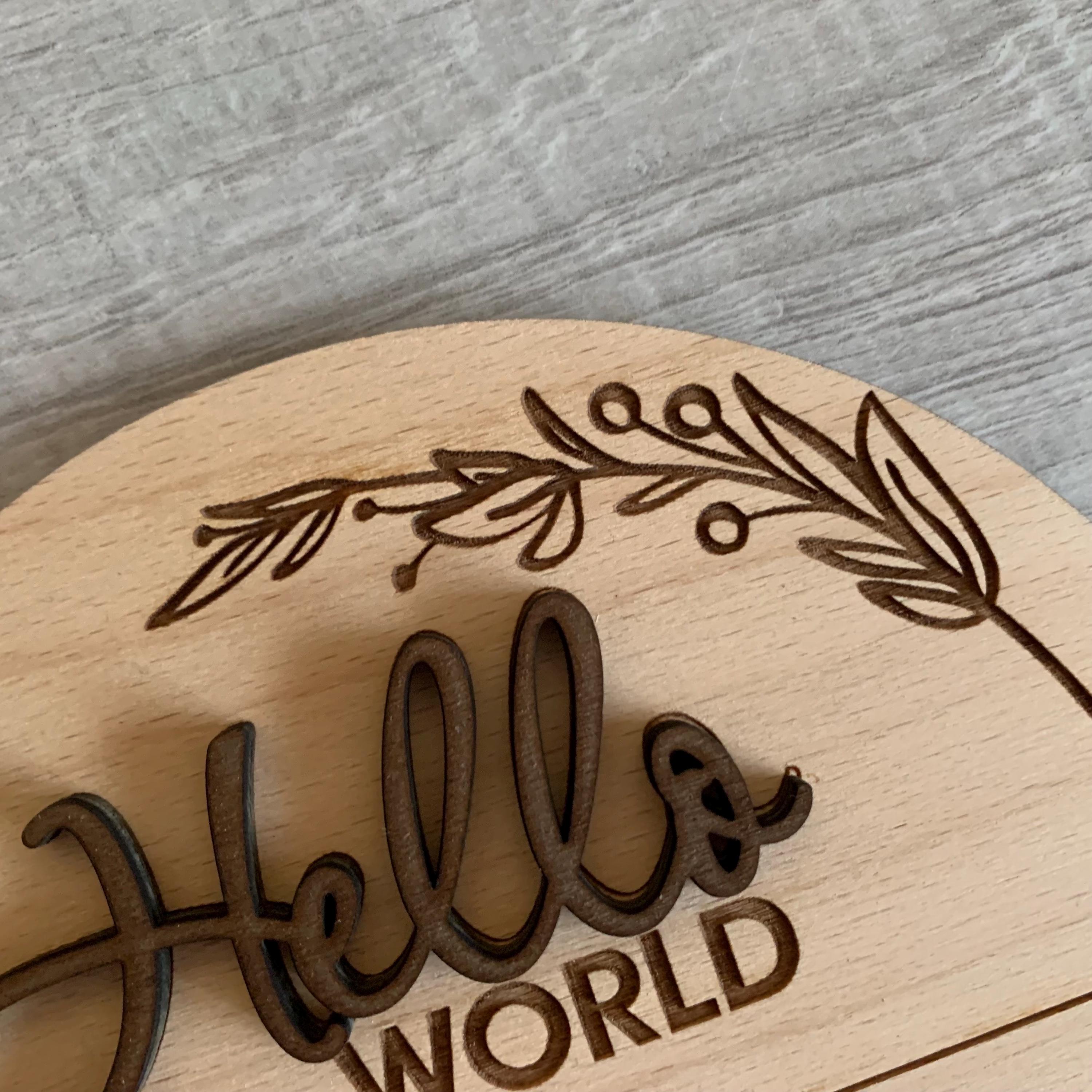 Hello World Baby Announcement Sign - Personalized Birth Stats Plaque ...