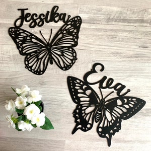 Personalized Butterfly Name Sign - Metal Wall Art Nursery Decor