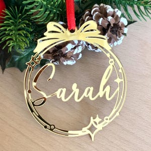 Personalized Christmas Ornaments with Custom Name Modern Tree Decorations Laser Cut Baubles Gift for Family - Christmas 2025 - Holiday Decor
