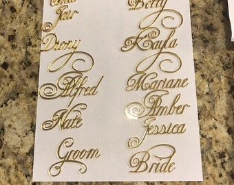 Custom Laser Cut Names - Personalized Wedding Acrylic Place Cards - Modern Luxury Font