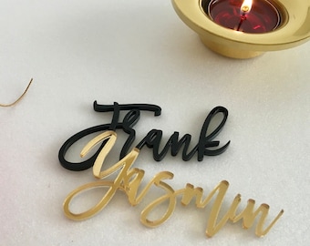 Custom Wedding Place Cards - Personalized Laser Cut Names - Acrylic Table Names