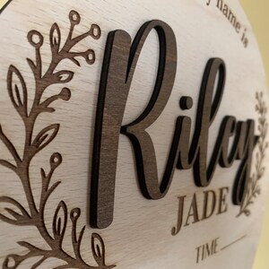 Personalized Baby Name Announcement Sign – Custom 3D Wood Birth Sign ...