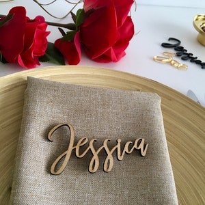 Personalized Wedding Laser Cut Names - Custom Acrylic Place Cards - Party and Birthday Decor - Custom Table Names - Script Guest Names