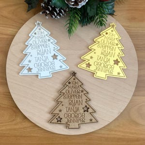 Personalized Family Ornament Christmas Tree Decorations Custom Family Names 2025 Christmas Decor Gift for Family Acrylic Name Ornaments