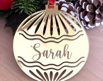 Personalized Christmas Ornaments with Custom Name - Personalized Baubles - Handmade Tree Decorations
