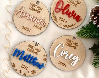 Custom Baby’s First Christmas Ornament 2026 - Personalized Name Bauble