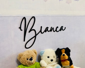 Targa personalizzata con nome - Parole in metallo tagliate al laser - Decorazione murale per la cameretta dei bambini