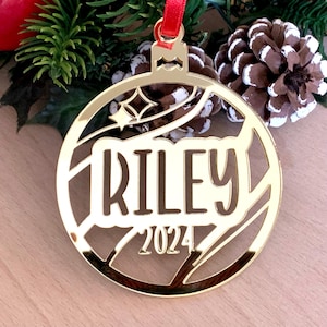 Custom Christmas Ornaments with Custom Name and Year - Personalized Baubles - Xmas Tree Decorations - Christmas 2025 - Christmas Tree Decor