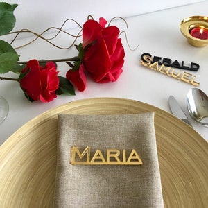 Personalized Laser Cut Names for Weddings and Event Decor - Place Name Settings - Custom Signs Acrylic -Table Place Cards - Underlined Names