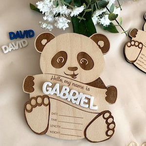 Baby Animals Sign, Custom Design Personalized Announcement Sign Baby Birth Stat Custom Baby Name, Newborn Gift  Baby Shower, Available Sizes