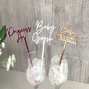 Agitatori per bevande per baby shower con nome personalizzato Bastoncini per mescolare swizzle personalizzati Segnalibri per bevande Oh Baby Decorazioni per feste di rivelazione del sesso del bambino