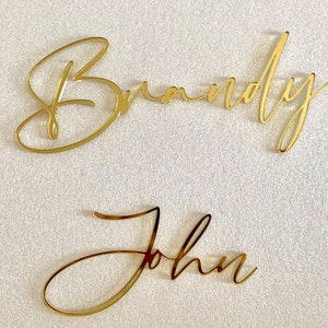 Personalized Name Cake Charm & Cross Custom Christening Cake Topper Baptism Decor Laser Cut Name Cake Plaque Gold Mirror Acrylic Name - View #7