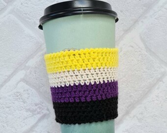 Non-binary Coffee cozy Cup cozy  LGBTQ  Pride Flag  LGBT Gay Pride   LGBT+