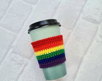 Rainbow Pride Coffee cozy Cup cozy  LGBTQ  Pride Flag  LGBT Gay Pride   LGBT+