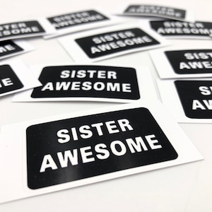 Paquete de 12 pegatinas de vinilo Sister Awesome, folleto de clase, pegatinas misioneras, botellas de agua, regalo para misioneros, folleto de lección SUD, misionero