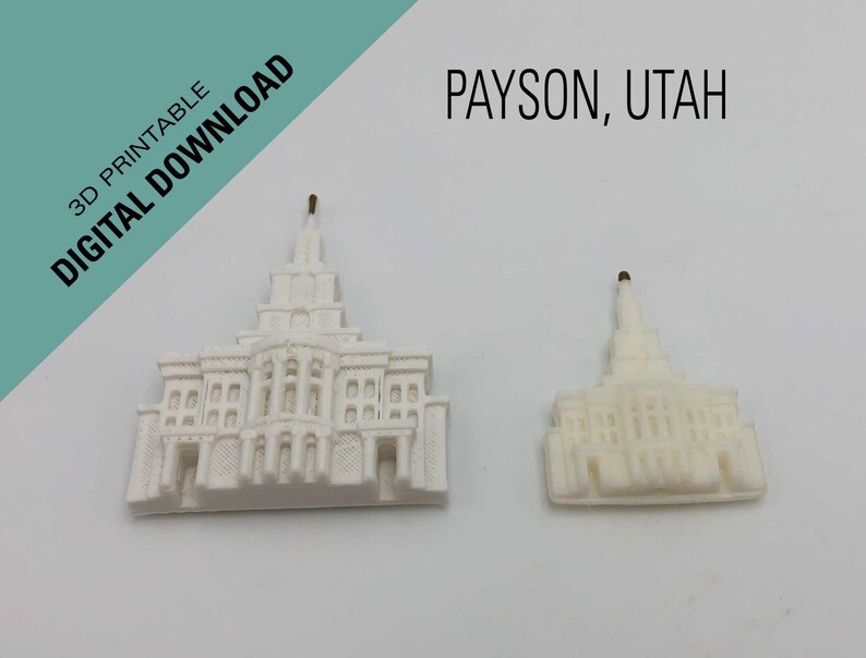 Payson Utah Temple Magnet, Downloadable 3D Print STL Files to Print ...