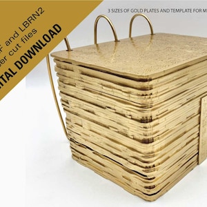 full scale, 3/4 scale and 1/2 scale Gold Plates Digital downloadable files so you can laser cut your own Golden plates, . dxf, svg, lbrn2