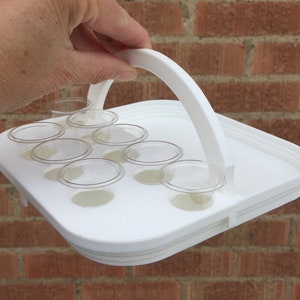 Sacrament tray, bread and water tray combined, removable handle for storage, 3D printed cups included