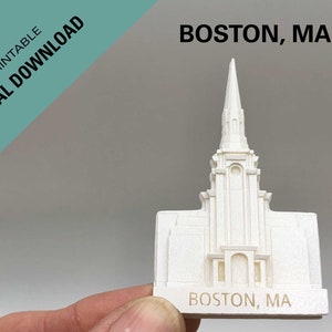Boston, MA LDS temple magnet, Downloadable 3D print STL files to print your own, lds gift, lds wedding favor