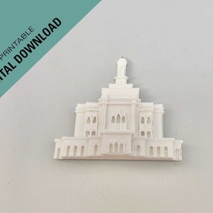 Desert Peak Temple magnet Tooele, Utah Downloadable 3D print STL file so you can print your own  LDS Temple, lds wedding favor, lds gift