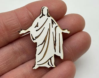 Laser-Cut Pocket Christus: White MDF Keepsake
