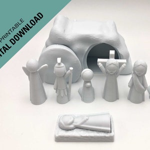 Easter Resurrection playset Downloadable 3D print STL files, Easter family gift, Easter teaching aid, children&#39;s Easter basket