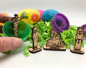Mini Easter pieces to fit inside Easter eggs. Gift punch out cards, Put in Easter basket to give the kids something fun and educational.