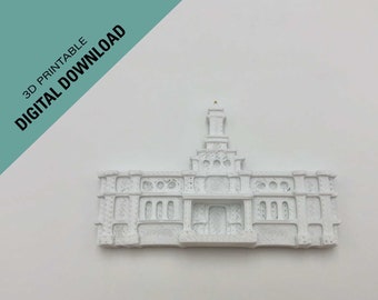 Downloadable 3D print STL file so you can print your own Juarez, Mexico  LDS Temple magnet