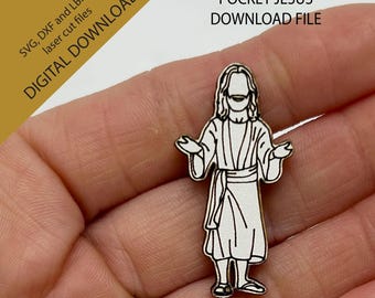Pocket Jesus SVG: Laser Cut File (Digital Download)