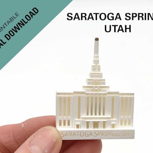 Saratoga Springs lds Temple magnet Downloadable 3D print STL file so you can print your own LDS Temple magnet, lds wedding favor, lds gift