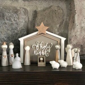 Paintable Peg doll Nativity set-craft for kids with stable that doubles as a storage box, awesome gift, 3D printed-comes in two sizes image 6