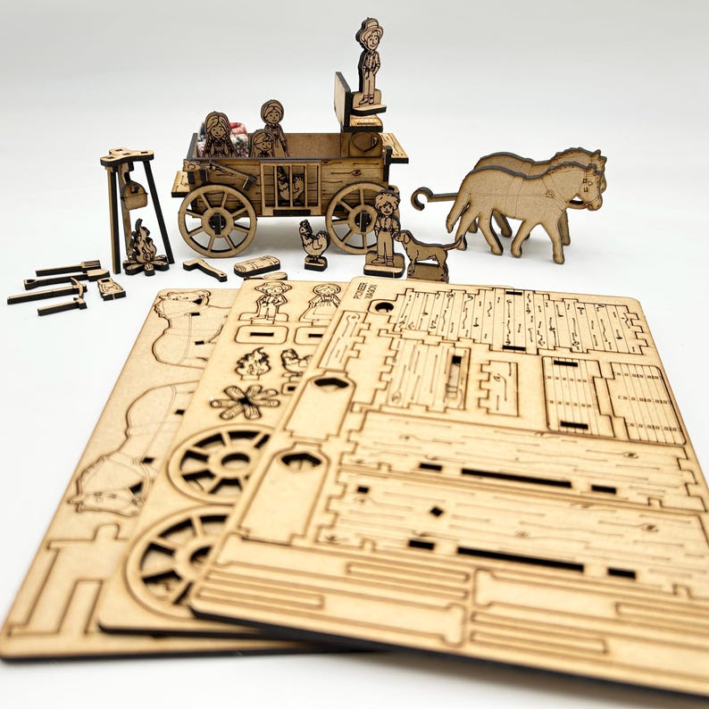 Pioneer Wagon Trek 3D Craft Kit: DIY Activity & Decor - Etsy