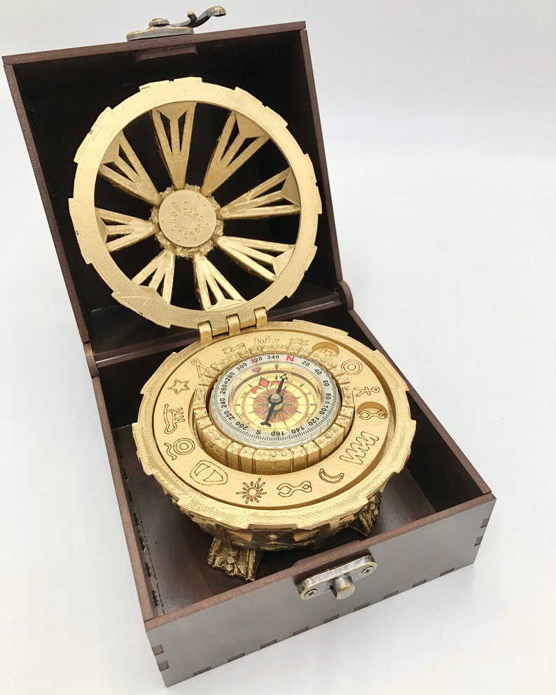 Large 3D printed Liahona with real working compass, beautiful gift box for weddings, handmade, plastic, decorative plaque option with easel. image 6