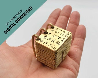 Mini gold plates 3D print downloadable STL files, doll scale gold plates, 3D print lds gift, 3d print gold plates