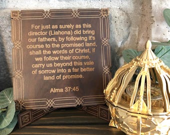Large 3D printed Liahona with real working compass, beautiful gift for lds weddings, lds handmade gift decorative plaque option with easel.