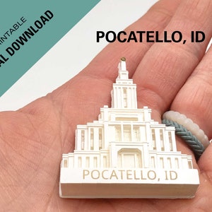 Pocatello, Idaho LDS Temple magnet Downloadable 3D print STL file lds temple gift, lds wedding favor, lds class handout