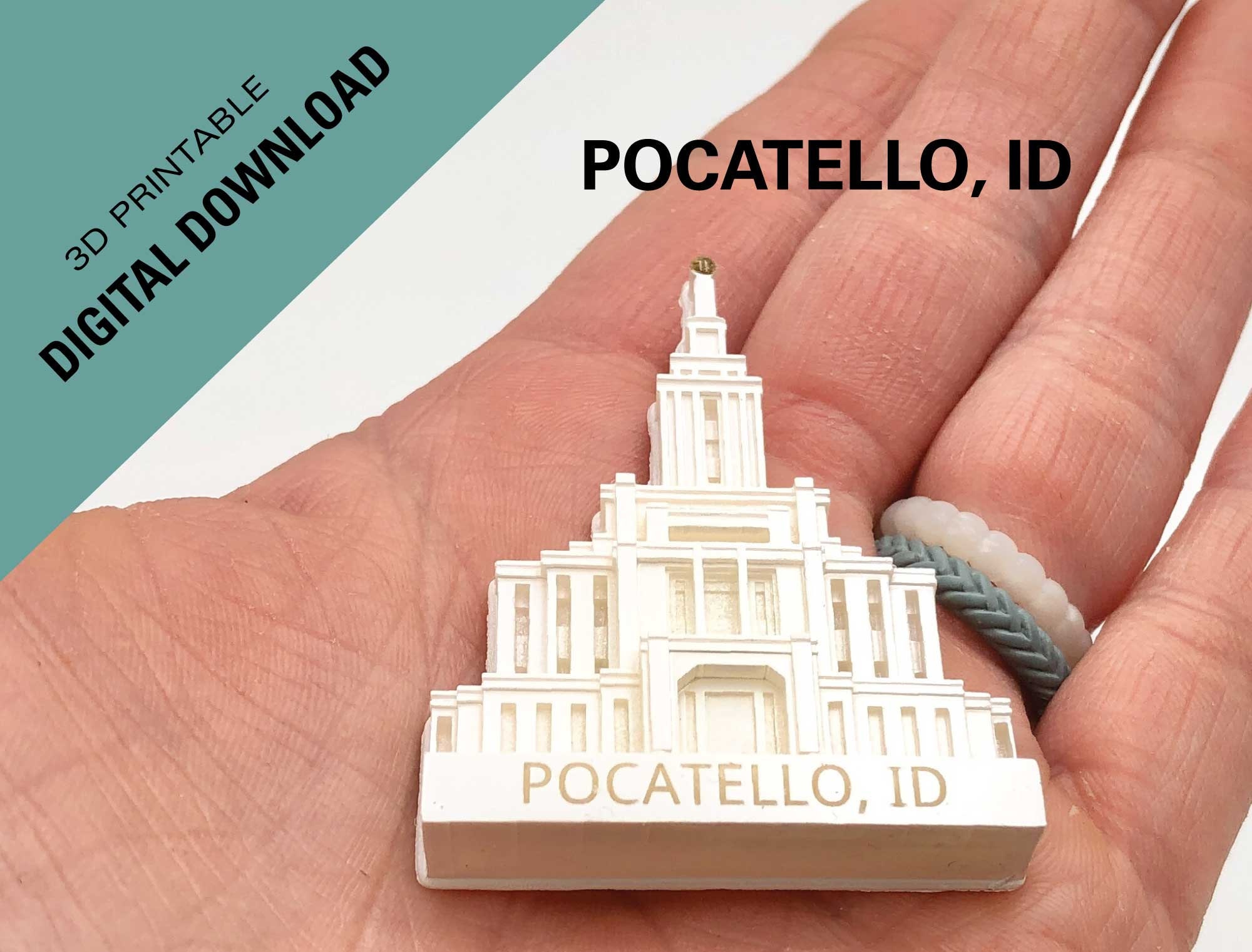 Pocatello, Idaho LDS Temple magnet Downloadable 3D print STL file lds temple gift, lds wedding favor, lds class handout