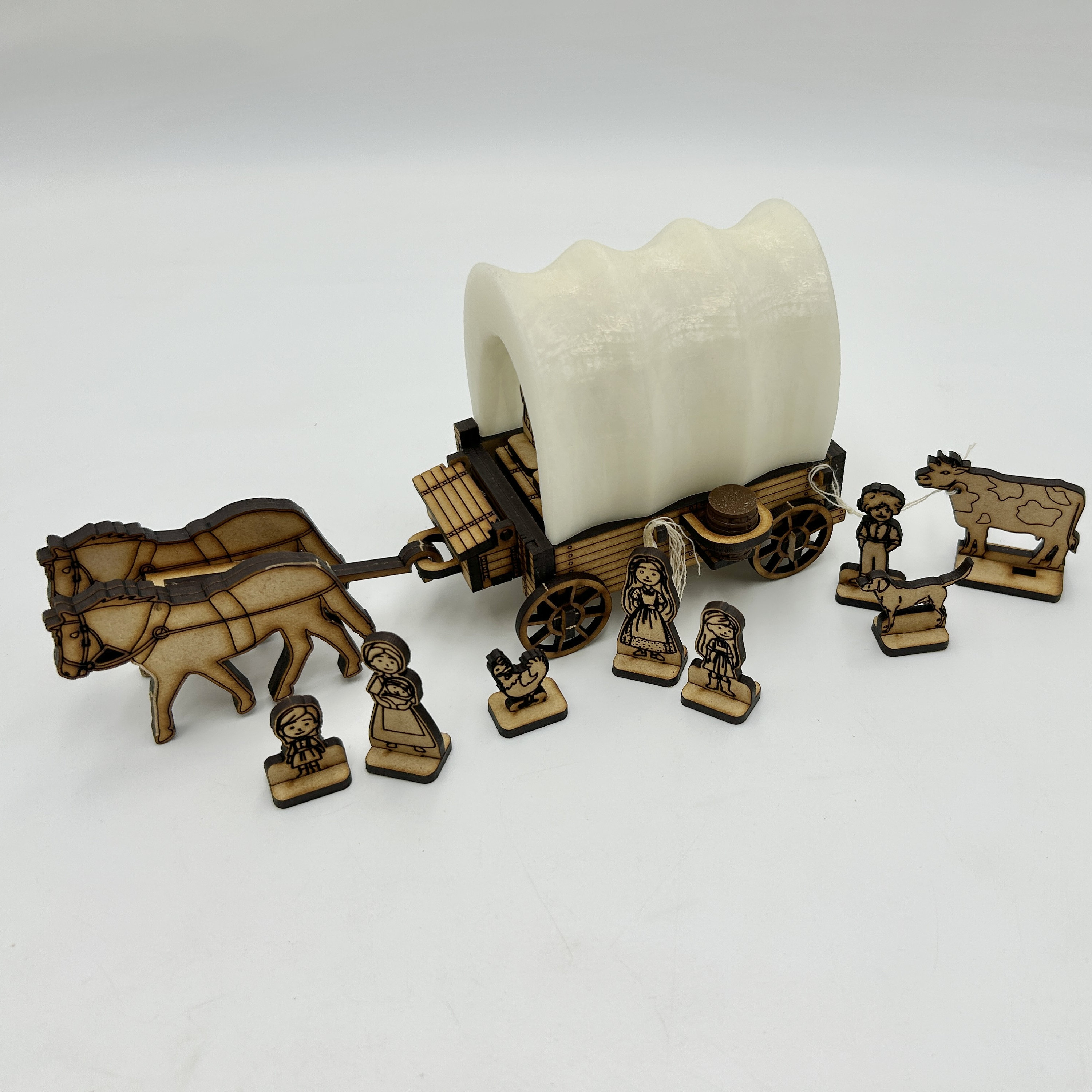 Covered Wagon Playset DIY Kit Pioneer Day Prairie Wagon Horse Drawn ...