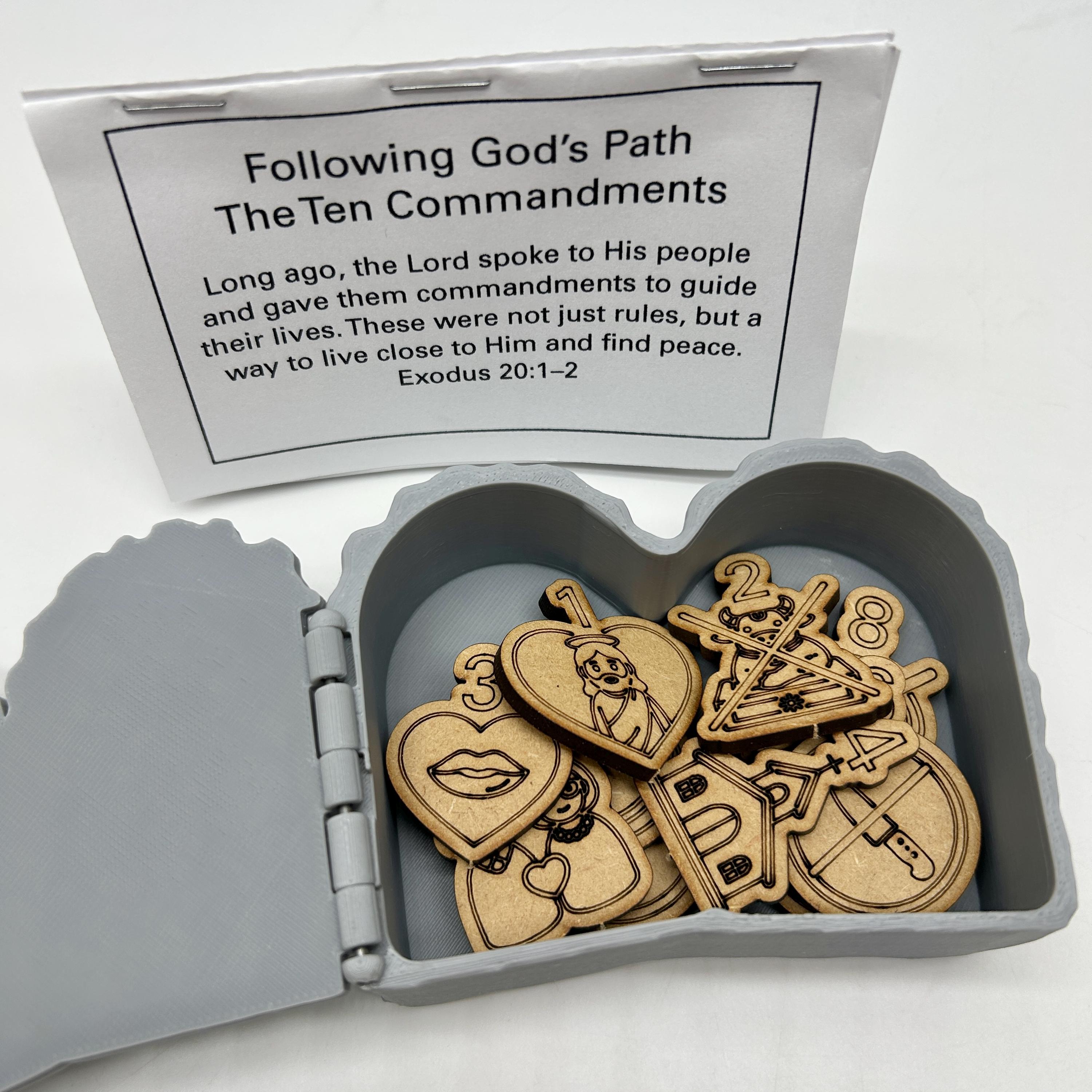 Ten Commandments Shadow Box Ten Commandments Box STL File – 3D Print Hinged Bible Box – Christian ...