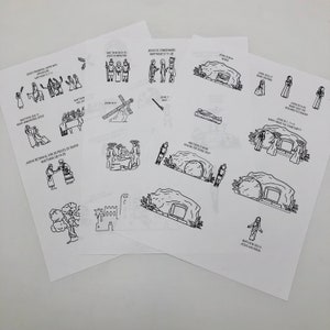 Machen Sie Ihre eigenen Oster Kunstwerke download 33 verschiedene und einzigartige Osterbilder PDF download digital Ostern Line Art Karwoche PDF letztes Abendmahl