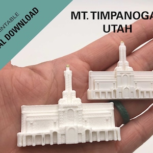 Mt. Timpanogas, Utah Temple magnet Downloadable 3D print STL files so you can print your own, LDS temple Utah temple, lds wedding favor
