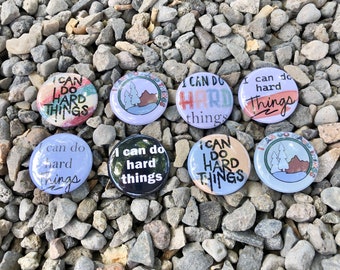 I can do hard things- 8 pack, comes as pins, magnets, croc charms or tie tacks. Great for motivational gifts! Missionary gifts