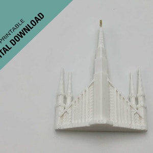 Chicago, Ill LDS Temple magnet, Downloadable 3D print STL file so you can print your own, lds temple gift, lds wedding favor