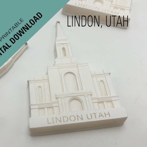 Lindon Utah temple refrigerator magnet Downloadable 3D print STL files so you can 3D print your own, lds Christmas gift, lds wedding favor